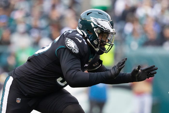 Eagles defensive end Derek Barnett (96) in action against the New Orleans Saints at Lincoln Financial Field.